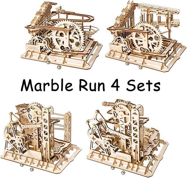 ROKR Marble Run 4 Set 3D Wooden Puzzle Roller Coaster Mechanical