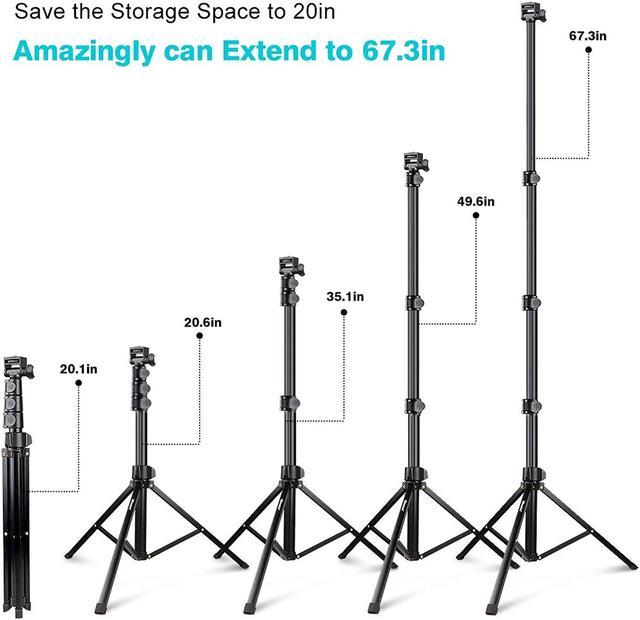 UBeesize 67'' Phone Tripod Stand & Selfie Stick Tripod, All in One  Professional Tripod, Cellphone Tripod with Wireless Remote and Phone  Holder, Compatible with All Phones/Cameras,Load capaci 