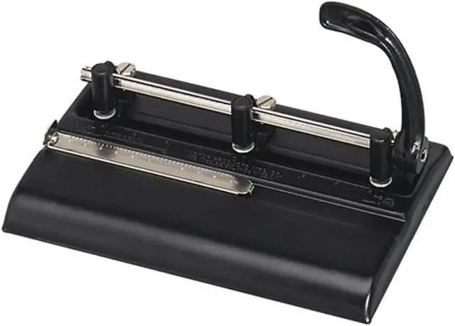Main image of Martin Yale 5325B Master 5000 Series Hole Punch, Black, 9/32" Hole Diameter, Up To 32-sheets of 20 Pound Bond Paper, Adjustable Heads for 2-3 Hole Punching