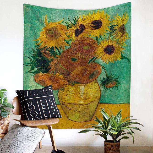 Sunflowers Vincent Van Gogh Oil Painting Tapestry Classical Wall