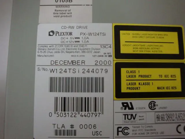 Alt view image 4 of 4 - Plextor PX-W124TSI PlexWriter 12x4x32x SCSI 5.25-Inch CD-RW Drive