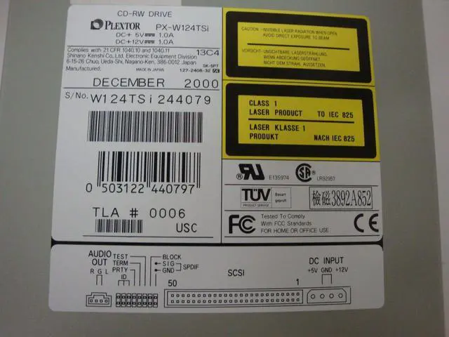 Alt view image 3 of 4 - Plextor PX-W124TSI PlexWriter 12x4x32x SCSI 5.25-Inch CD-RW Drive