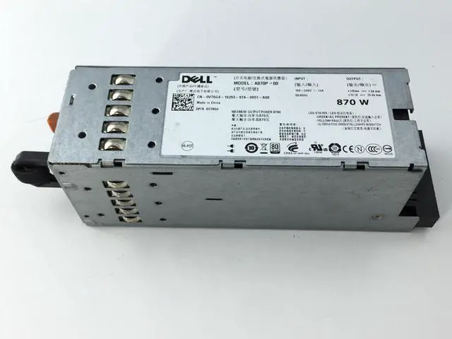 Alt view image 5 of 10 - Dell VT6G4 PowerEdge R710 T610 Redundant Power Supply 870W