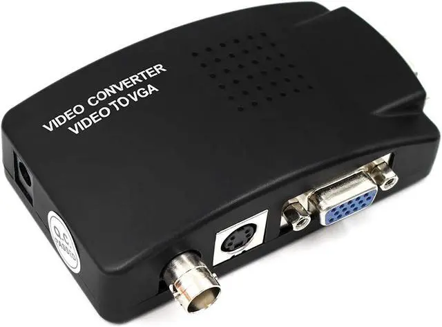 Alt view image 2 of 7 - Portable BNC to VGA Video Converter Composite S-Video Input to PC VGA Out Adapter Digital Switch Box for PC MACTV Camera DVD DVR