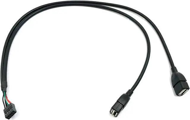 Alt view image 3 of 6 - Duttek USB Header Splitter Cable,10 pin Motherboard USB Header to Dual USB Cable, Dupont 10 Pin Female Header to Dual USB 2.0 Female Motherboard Extender Splitter Cable Cord (2AF/10 Pin 0.5M)