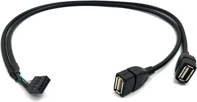 Alt view image 5 of 6 - Duttek USB Header Splitter Cable,10 pin Motherboard USB Header to Dual USB Cable, Dupont 10 Pin Female Header to Dual USB 2.0 Female Motherboard Extender Splitter Cable Cord (2AF/10 Pin 0.5M)