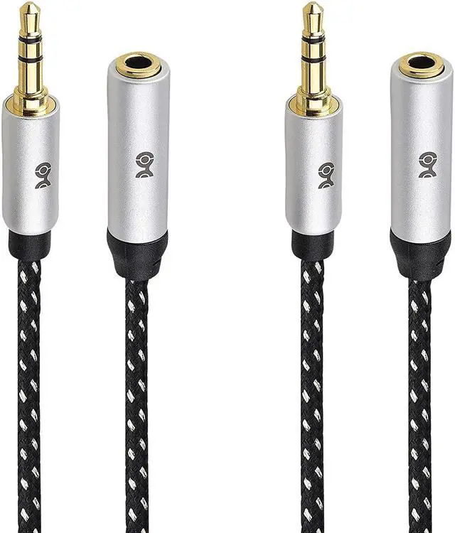 Alt view image 3 of 7 - 2-Pack Headphone Extension Cable - 10ft 3.5mm Extension Cable Aux Cord Extender Black