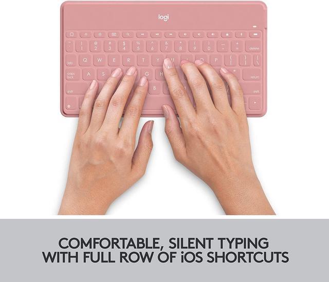Alt view image 5 of 7 - Logitech Keys-to-Go Super-Slim and Super-Light Bluetooth Keyboard for iPhone, iPad, and Apple TV - Blush Pink