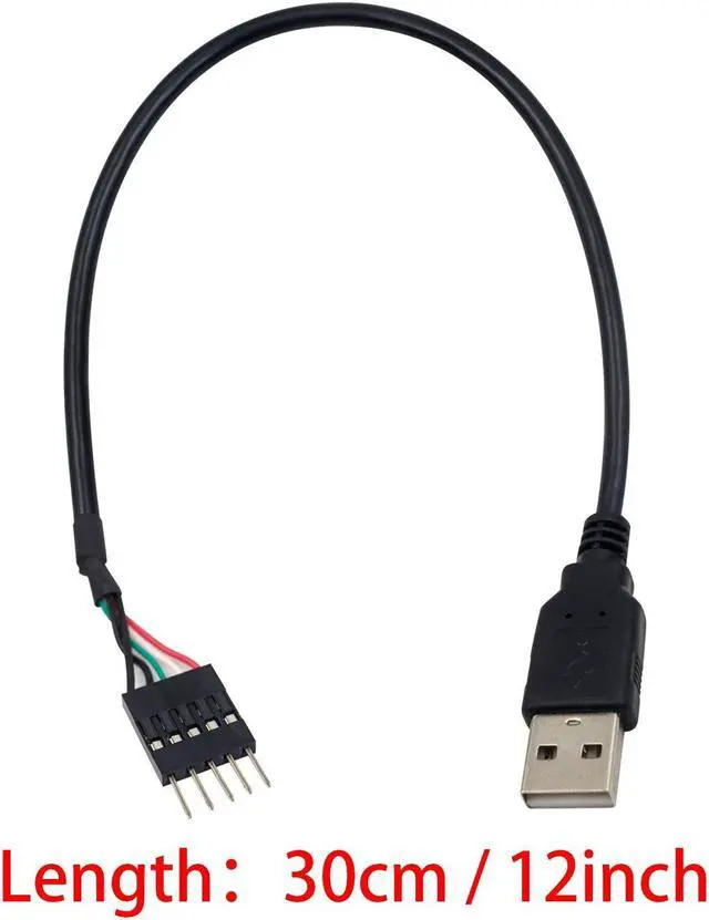 Alt view image 5 of 10 - Duttek USB to USB Motherboard Header Cable, USB 2.0 Type A Male to 5 Pin Male Header Dupont Cable Cord 30CM/12IN (2 Pack)