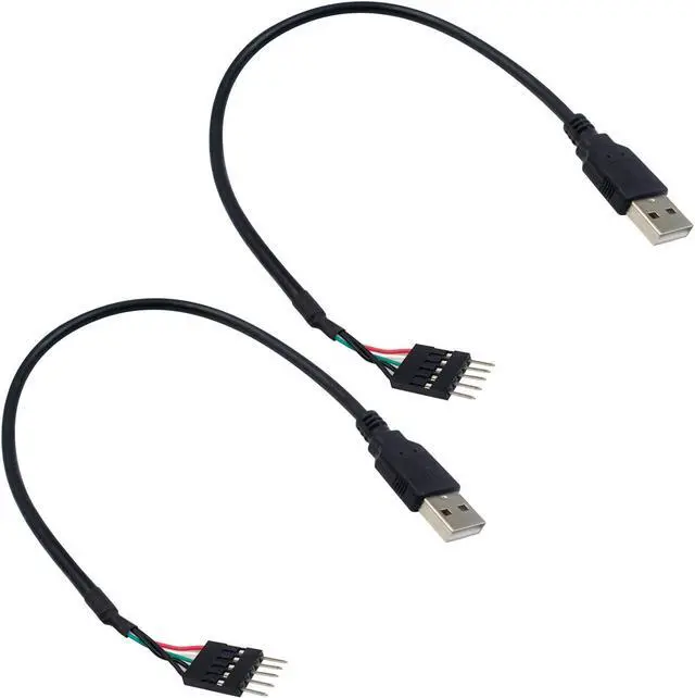 Alt view image 2 of 10 - Duttek USB to USB Motherboard Header Cable, USB 2.0 Type A Male to 5 Pin Male Header Dupont Cable Cord 30CM/12IN (2 Pack)