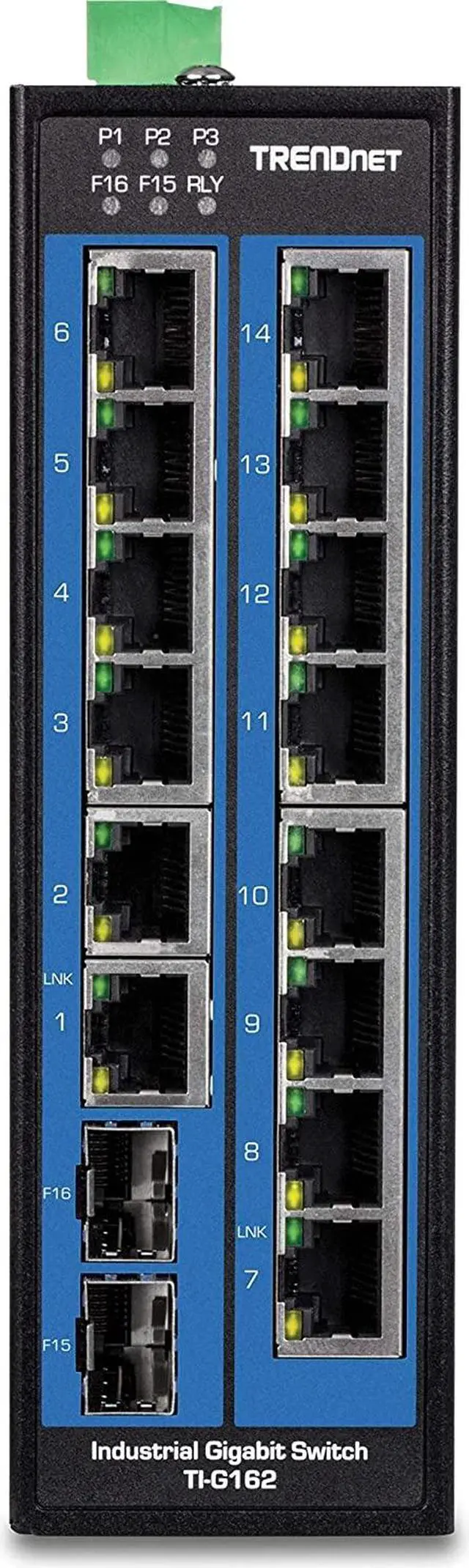 Alt view image 17 of 20 - TRENDnet 16-Port Hardened Industrial Unmanaged Gigabit DIN-Rail Switch, TI-G162, 14 x Gigabit Ports, 2 x Gigabit SFP Slots,32Gbps Switching Capacity, IP30 Ethernet Network Switch