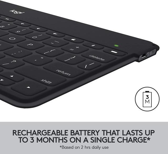 Alt view image 7 of 7 - Logitech Keys-to-Go Super-Slim and Super-Light Bluetooth Keyboard for iPhone, iPad, and Apple TV - Blush Pink