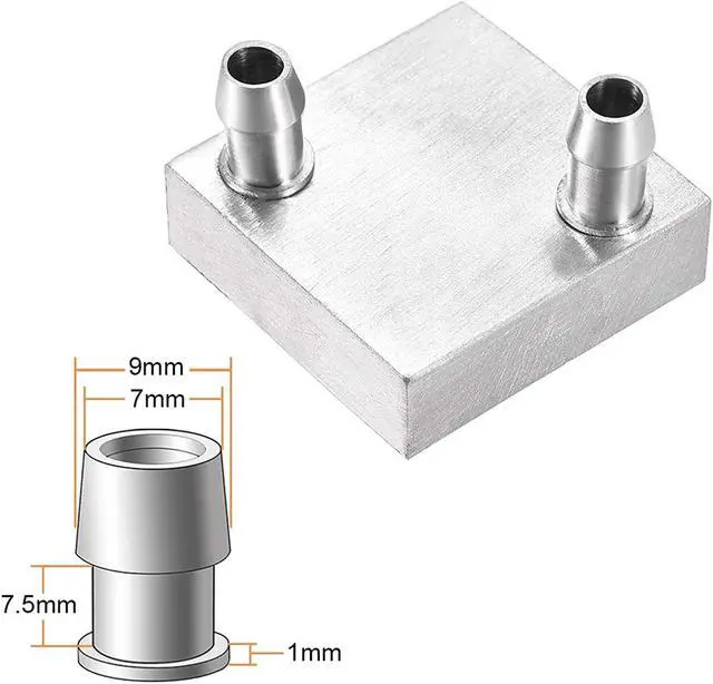 Alt view image 2 of 4 - uxcell Aluminum Water Cooling Block 40x40mm Heatsink with Nozzle Upward for PC Computer CPU Graphics Radiator