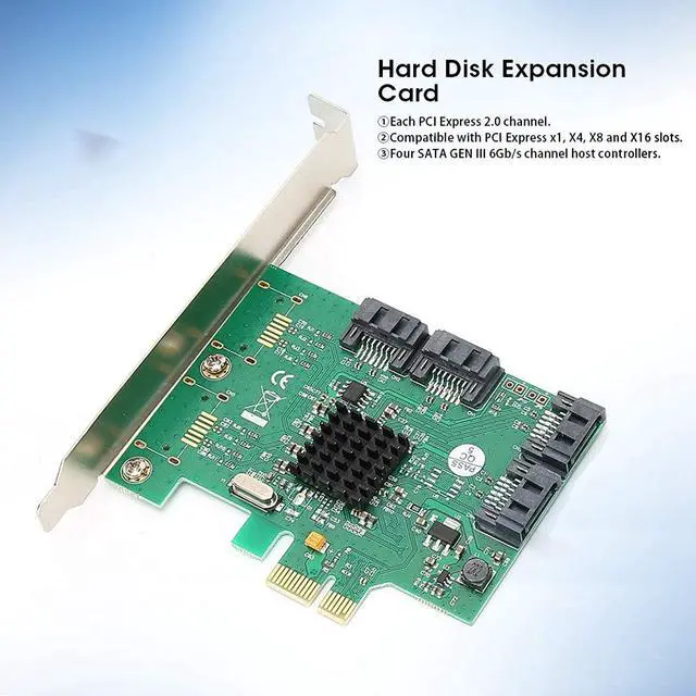 Alt view image 3 of 7 - Hard Disk Expansion Card,Hard Disk Expansion Card PCIE SATA 88SE9215 Portable Computer Accessories 6Gbps 2.0-Channel,Hard Drive Controller Card
