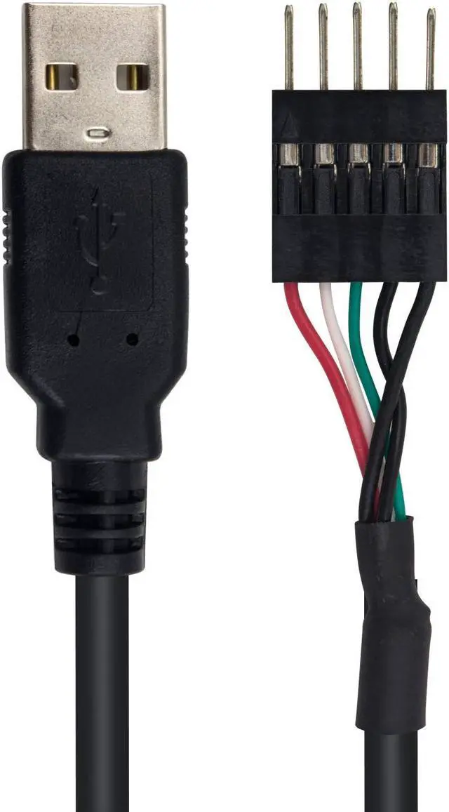 Alt view image 4 of 10 - Duttek USB to USB Motherboard Header Cable, USB 2.0 Type A Male to 5 Pin Male Header Dupont Cable Cord 30CM/12IN (2 Pack)