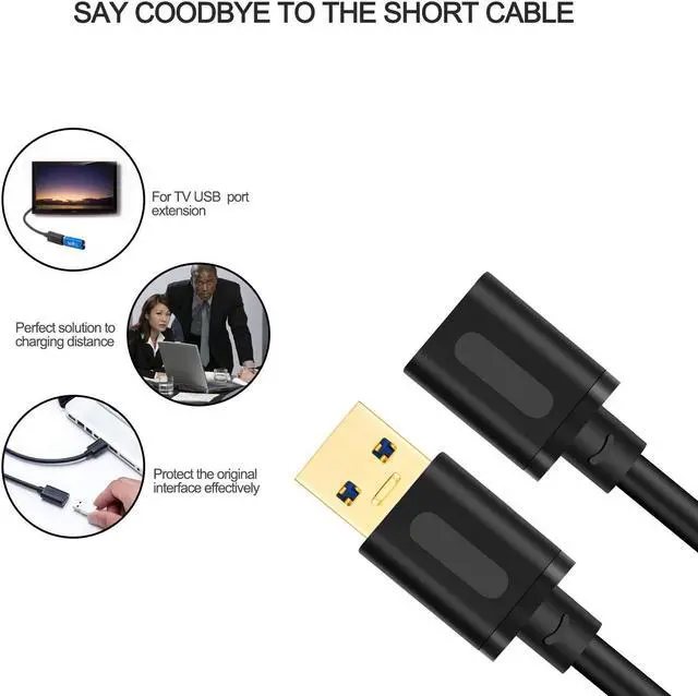 Alt view image 6 of 7 - USB 3.0 Extension Cable 25Ft,USB 3.0 High Speed Extender Cord Type A Male to A Female for Playstation, Xbox, USB Flash Drive, Card Reader, Hard Drive,Keyboard, Printer, Scanner(25Ft/8M)