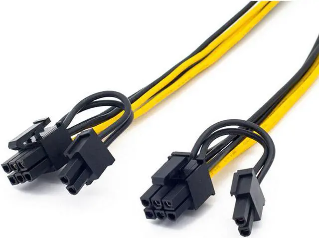 Alt view image 4 of 4 - (6-pack) PCI-E 8-pin to GPU 2x 6+2-pin Power Splitter Cable PCIE PCI Express