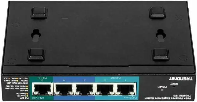 Alt view image 6 of 15 - TRENDnet 5-Port Gigabit PoE+ Powered EdgeSmart Switch with PoE Pass Through, TPE-P521ES, 1 x Gigabit PoE+ Input, 2 x Gigabit PoE Output, 2 x Gigabit, 18W PoE Budget, Managed Switch, Wall-Mountable