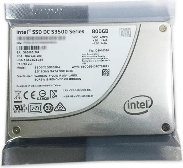 Alt view image 4 of 11 - Intel SSDSC2BB800G4 Internal 800GB SATA Internal Solid State Drive (SSD)