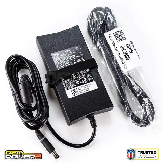 Alt view image 3 of 4 - Genuine DELL Inspiron 15 5576 5577 Gaming P57F 130W Power Adapter Laptop Charger