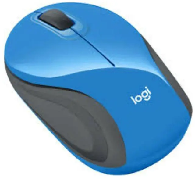Alt view image 2 of 5 - Logitech M187 Wireless Mini Mouse Pocket Portable Sized Blue/Black
