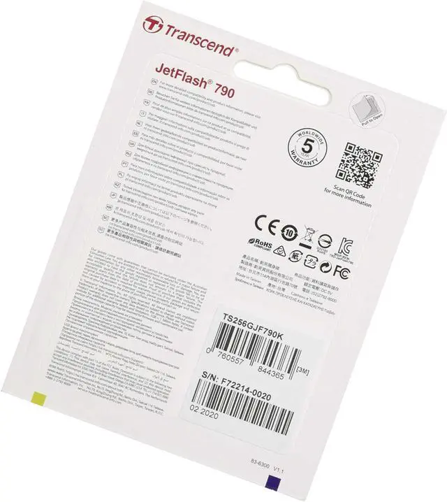 Alt view image 8 of 20 - Transcend TS256GJF790K 256GB Jet Flash 790 USB Pendrive, Black