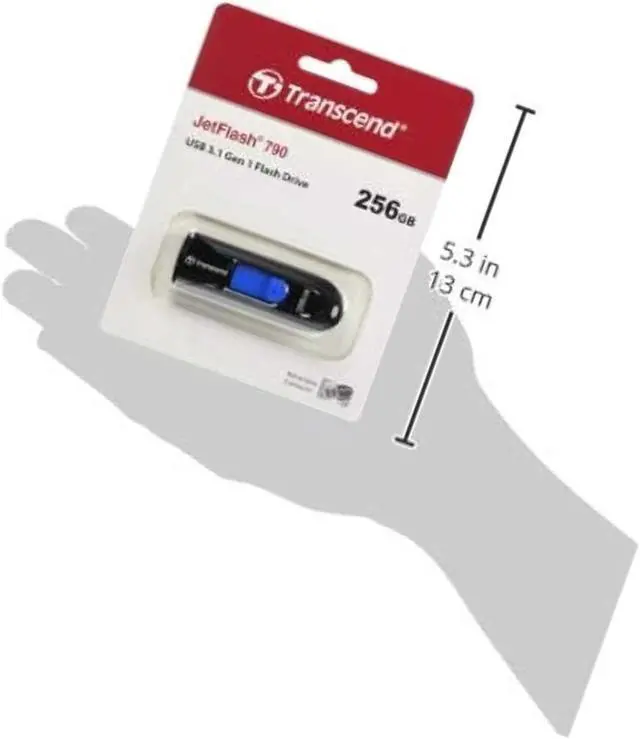 Alt view image 9 of 20 - Transcend TS256GJF790K 256GB Jet Flash 790 USB Pendrive, Black