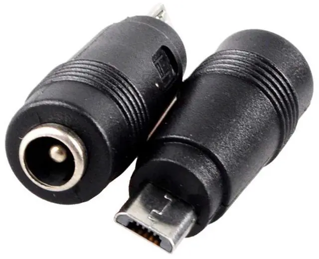 Main image of 2-Pack 5.5 X 2.1Mm Dc Power Plug Jacket Female To Micro Usb Male Charge Adapter For Cellphone Tablet