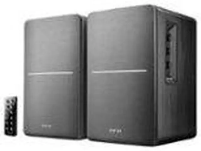 Alt view image 9 of 20 - Edifier R1280DB Powered Bluetooth Bookshelf Speakers - Optical Input - Wireless Studio Monitors - 4 Inch Near Field Speaker - 42w RMS - Wood Grain (Black)
