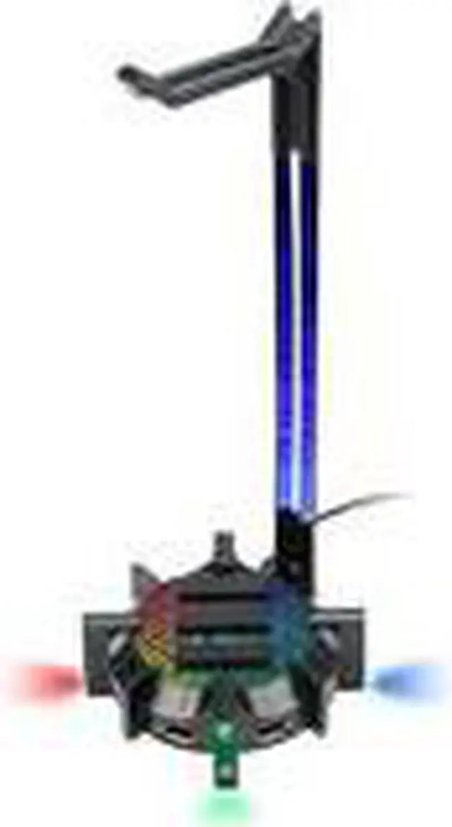 Alt view image 10 of 12 - ENHANCE Gaming Headset Stand Headphone Holder with 4 Port USB Hub, Customizable LED Lighting, Flexible Acrylic Neck - Universal Hanger with Weighted Base for Desktop Audio Organization