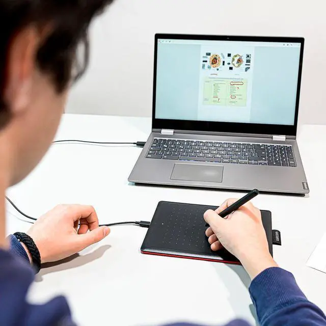 Alt view image 13 of 20 - One by Wacom - Graphic Drawing Tablet for Beginners, Small Black & Red, Compatible with Windows and Mac