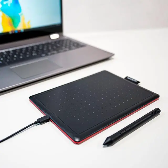 Alt view image 12 of 20 - One by Wacom - Graphic Drawing Tablet for Beginners, Small Black & Red, Compatible with Windows and Mac