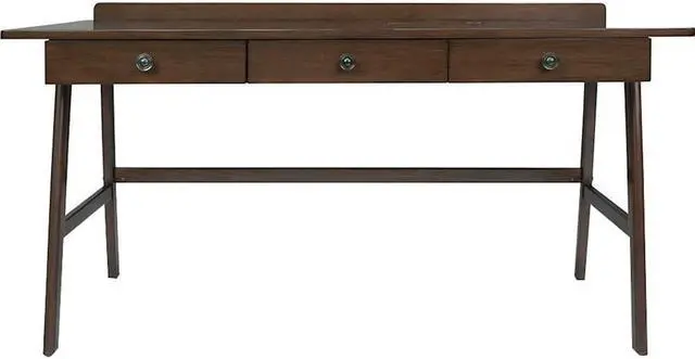 Alt view image 6 of 13 - Rylie Solid Wood  60 inch Wide Desk in Natural Aged Brown