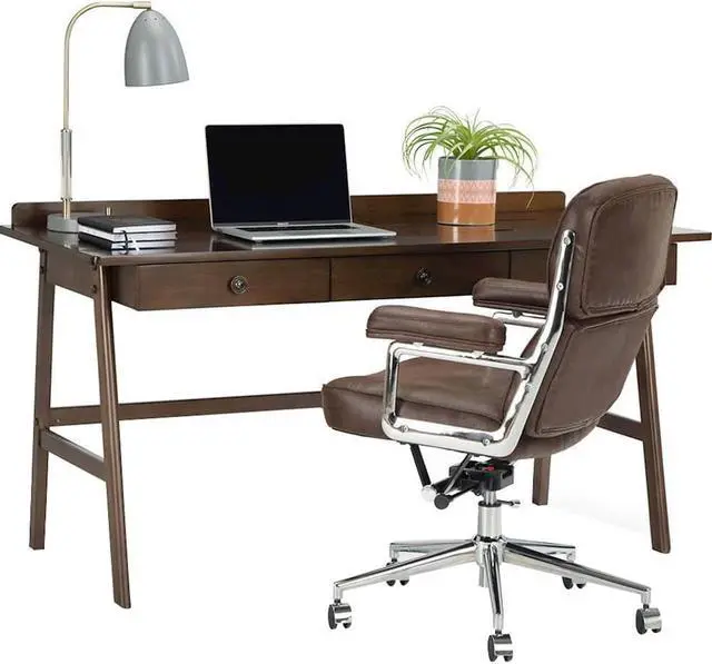 Alt view image 11 of 13 - Rylie Solid Wood  60 inch Wide Desk in Natural Aged Brown