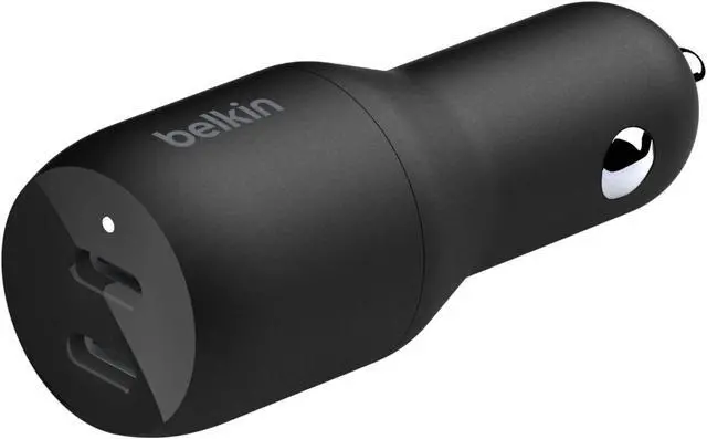 Alt view image 8 of 15 - BELKIN CCB002btBK Black BOOST CHARGE Dual USB-C Car Charger 36W