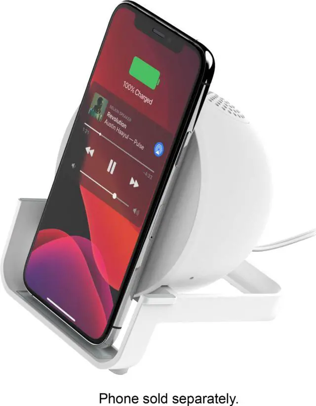 Alt view image 11 of 14 - Belkin BOOSTCHARGE Wireless Charging Stand + Speaker
