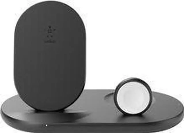 Alt view image 8 of 20 - belkin 3-in-1 wireless charger (wireless charging station for iphone, apple watch, airpods) wireless charging dock, iphone charging dock, apple watch charging stand