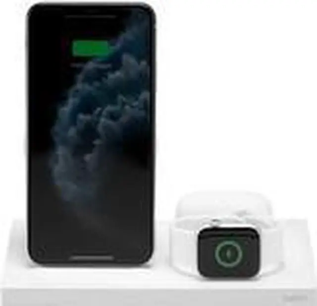 Alt view image 12 of 20 - BELKIN WIZ001ttWH White BOOST CHARGE 3-in-1 Wireless Charger for Apple Devices