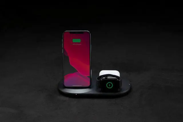 Alt view image 7 of 20 - belkin 3-in-1 wireless charger (wireless charging station for iphone, apple watch, airpods) wireless charging dock, iphone charging dock, apple watch charging stand