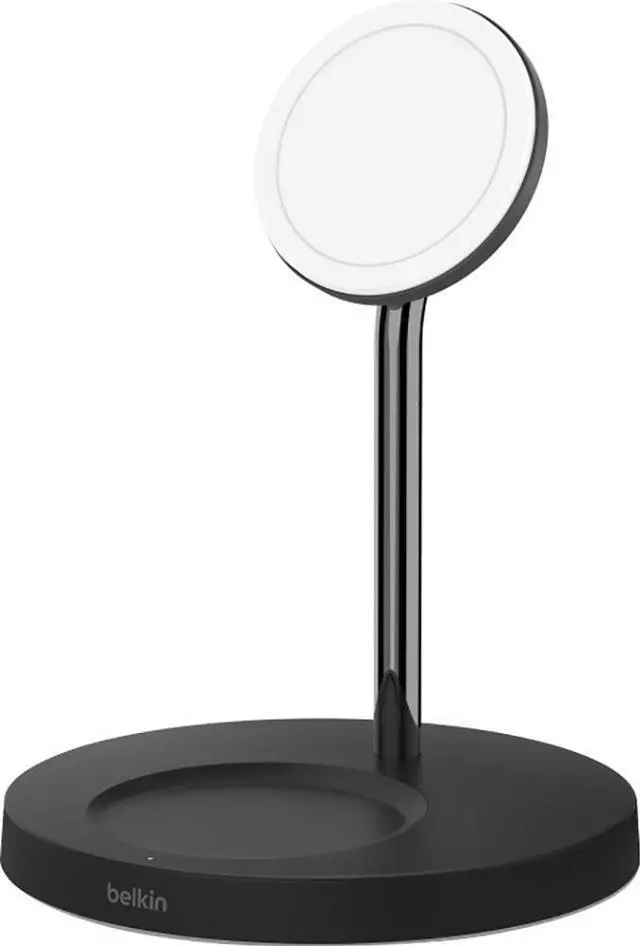 Alt view image 4 of 20 - Belkin 2-in-1 Wireless Charger Stand with MagSafe 15W WIZ010TTBK