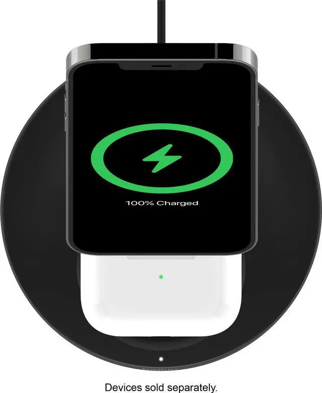 Alt view image 8 of 20 - Belkin 2-in-1 Wireless Charger Stand with MagSafe 15W WIZ010TTBK