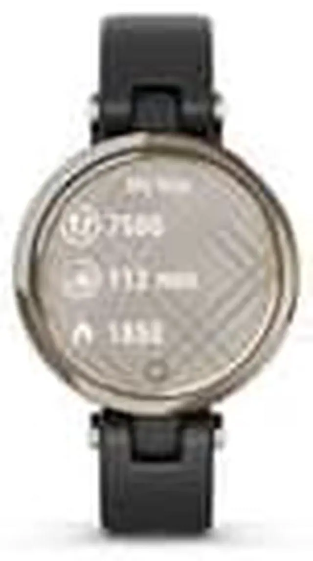 Alt view image 8 of 14 - Garmin Lily™ Smartwatch - Cream Gold Bezel with Black Case and Italian Leather Band