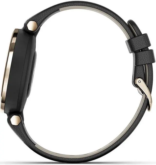 Alt view image 10 of 14 - Garmin Lily™ Smartwatch - Cream Gold Bezel with Black Case and Italian Leather Band