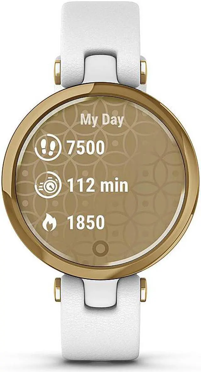 Alt view image 10 of 18 - Garmin Lily Classic Edition, Light Gold Bezel w White Case & Italian Leather Band Watch