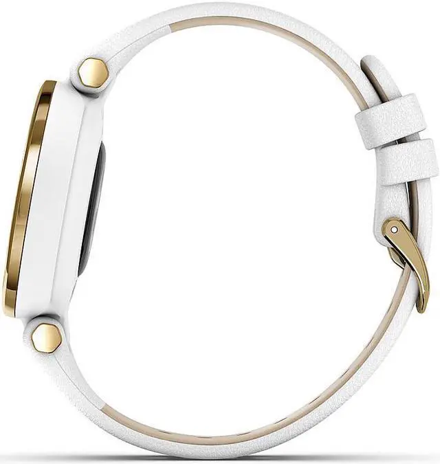 Alt view image 14 of 18 - Garmin Lily Classic Edition, Light Gold Bezel w White Case & Italian Leather Band Watch