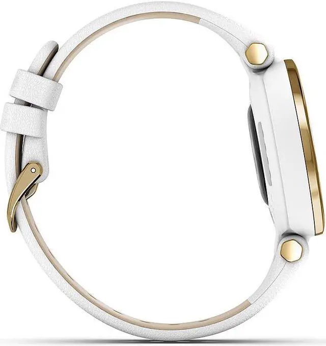 Alt view image 16 of 18 - Garmin Lily Classic Edition, Light Gold Bezel w White Case & Italian Leather Band Watch