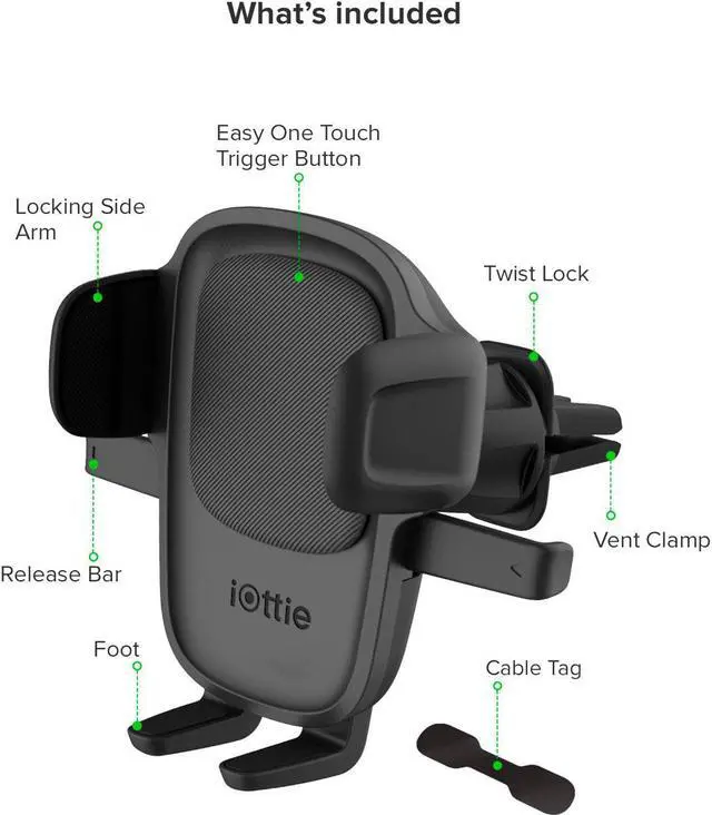 Alt view image 10 of 19 - iOttie Easy One Touch 5 Air Vent & Flush Mount Black Car Holders And Mounts