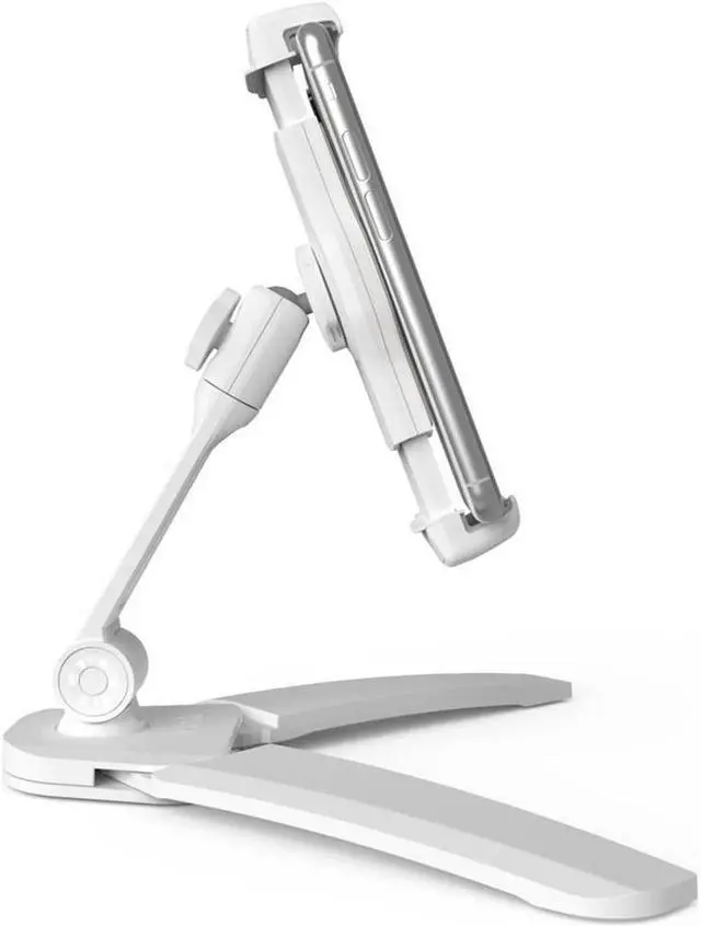 Alt view image 10 of 14 - Kanto DS150W Universal Smartphone and Tablet Stand | Wall and Under Cabinet Mounting Bracket | Foldable Design | White