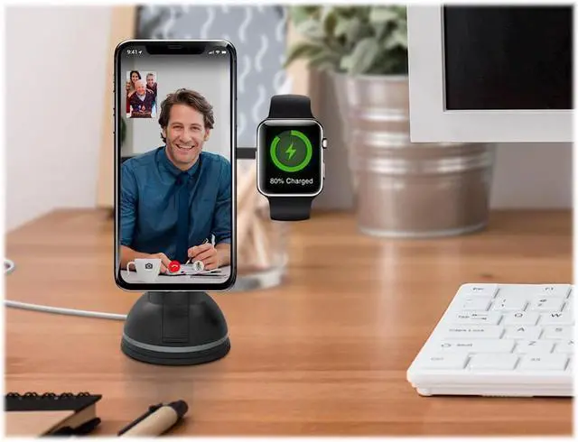 Alt view image 15 of 18 - naztech magbuddy magnetic desktop cell phone mount. easy access to apps, messages, emails, photos & videos. use at workplace, home, for iphone x /8/8 plus, samsung s9 / s9+/ note 8 /smartphones & more
