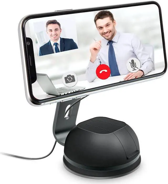Alt view image 17 of 18 - naztech magbuddy magnetic desktop cell phone mount. easy access to apps, messages, emails, photos & videos. use at workplace, home, for iphone x /8/8 plus, samsung s9 / s9+/ note 8 /smartphones & more